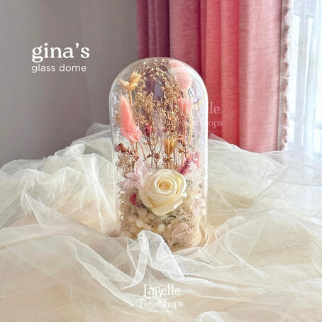 Gina's Glass Dome Flowers (D12 T21 cm)
